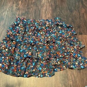 J Crew Colorful Star Print Tiered Mini Skirt
